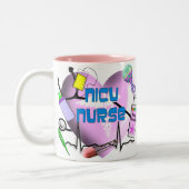 NICU Zurse Roze Ontwerp van het Hart Tweekleurige Koffiemok (Links)