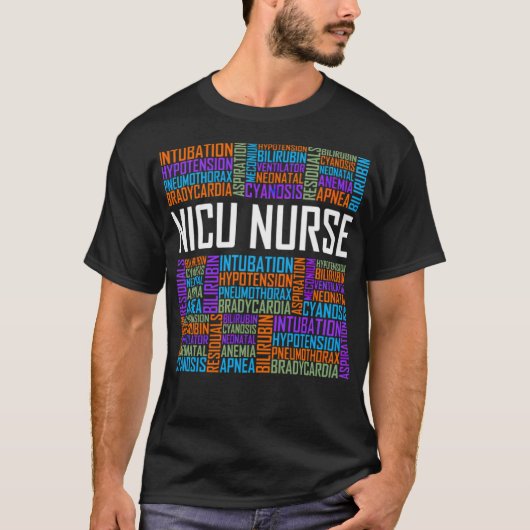 NICU Zurse Words Grappig verpleegster T-shirt (Voorkant)
