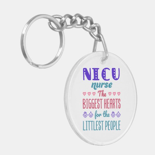 NICU Zuurste Grootste Harten voor Littlest Mensen Sleutelhanger (Voorkant Links)