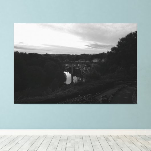 Nidd Gorge At Dusk Canvas Afdruk (Insitu (Houten vloer))