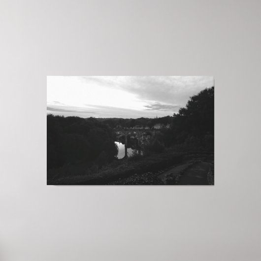Nidd-kloof bij schemering canvas afdruk (Voorkant)