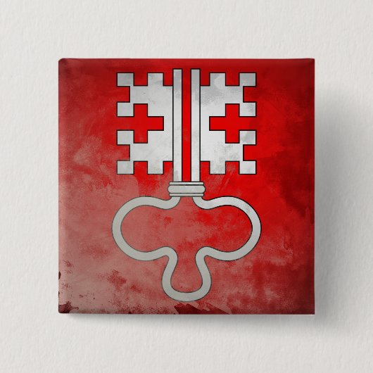 Nidwalden Vierkante Button 5,1 Cm (Voorkant)