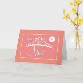 Niece 18th Birthday with Crown and Gold Kijk Stipp Kaart (Gele Bloem)