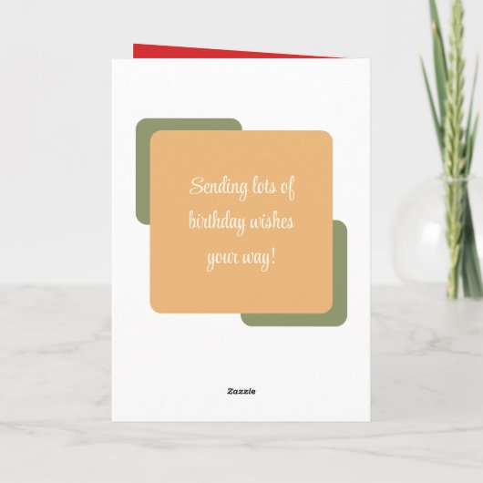 Niece add name foto red yellow jarig verjaardagsda kaart (Achterkant)