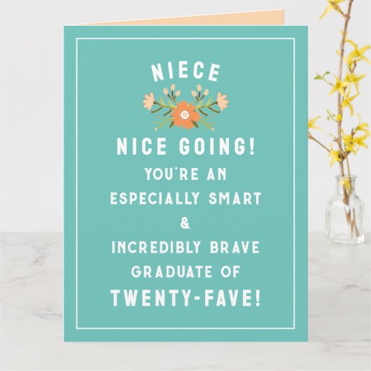 Niece Afstuderen 2025 Kaart (Gele Bloem)
