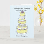 Niece and Bride to Be Engagulations Congratulation Kaart (Gele Bloem)