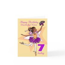 Niece ballerina verjaardag perzik leeftijd kaart