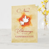 Niece, Bevestiging Gefeliciteerd, Blessings Dove Kaart (Gele Bloem)