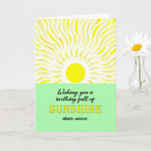 Niece Birthday Bright Sunshine Card Kaart