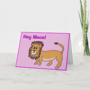 Niece Birthday Card - Cute Lion Kaart
