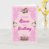 Niece Birthday met Rozen Kaart (Gele Bloem)