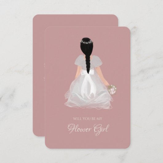 Niece Bloemenmeisje Junior bruidsmeisje voorstel K Kaart (Voorkant / Achterkant)