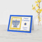 Niece Chanukah Hedendaags Menorah Kaart (Gele Bloem)