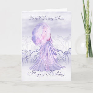Niece Cute Feminine Birthday Card Kaart