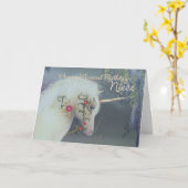 Niece Eenhoorn Verjaardag Kaart magische verjaarda (Gele Bloem)