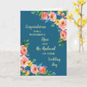 Niece en haar man bruiloft gefeliciteerd kaart (Gele Bloem)