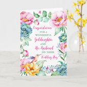 Niece en haar man trouwdag gefeliciteerd kaart (Gele Bloem)