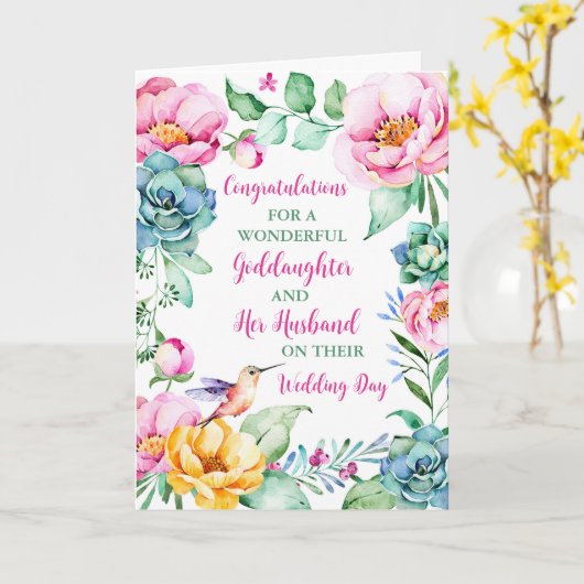 Niece en haar man trouwdag gefeliciteerd kaart (Gele Bloem)