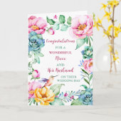 Niece en haar man trouwdag gefeliciteerd kaart (Gele Bloem)