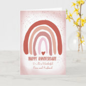 Niece en man Jubileum zacht roze Waterverf Kaart (Gele Bloem)