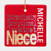 Niece Extraordinaire CUSTOM Keramisch Ornament (Achterkant)