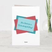 Niece foto red turkooise jarig kaart (Achterkant)