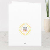 Niece Geel Blauw Foto Collage Bedankkaart (Achterkant)