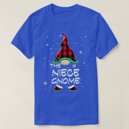 Niece Gnome Buffalo Plaid Matching Family Christma T-shirt (Design voorkant)