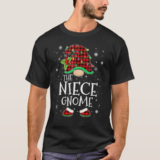 Niece Gnome Red Pset Matching Family KerstPa T-shirt (Voorkant)