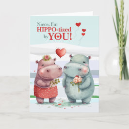 Niece Grappig Hippopotamus Valentijnsdag Feestdagen Kaart