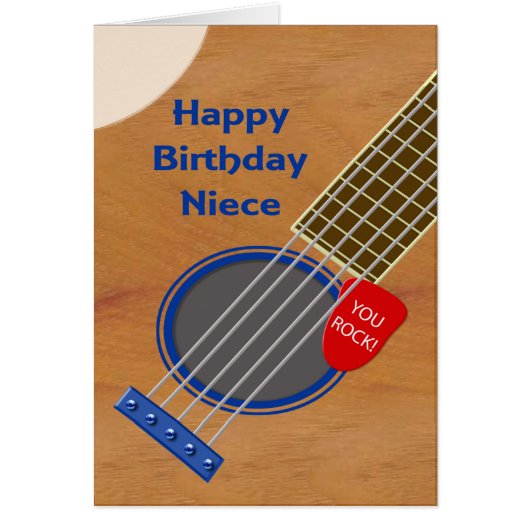 Niece Guitar Player Birthday (Voorkant)