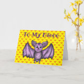 NIECE HALLOWEEN HOLIDAY CARD BAT ORANJE PAARS KAART (Gele Bloem)