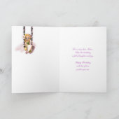 Niece Happy Birthday schattige fee op bloem schomm Kaart (Binnen)