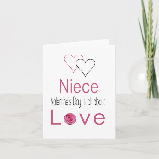 Niece Happy Valentine's Day Rozen Feestdagen Kaart (Voorkant)