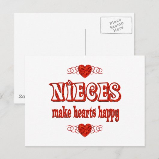 Niece Hearts Briefkaart (Voorkant / Achterkant)