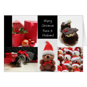 Niece & Husband red kerstkaart