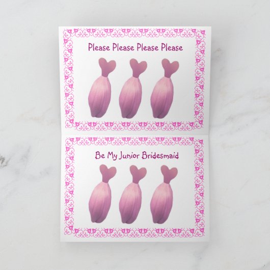 NIECE - Junior Bruidsmeisje Uitnodigen - ROZE JURK (Binnen)