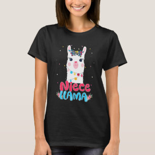 Niece Llama Moederdag Women Niece Birthday T-shirt