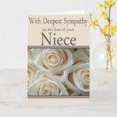 Niece loss Roos sympathie Kaart (Gele Bloem)