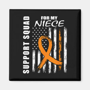 Niece Multiple Sclerose Awareness USA Flag Support Magneet