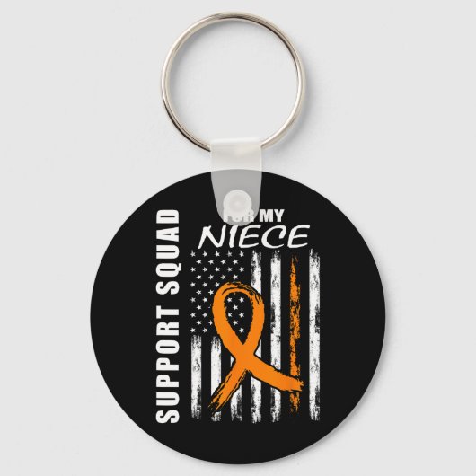 Niece Multiple Sclerose Awareness USA Flag Support Sleutelhanger (Voorkant)