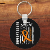 Niece Multiple Sclerose Awareness USA Flag Support Sleutelhanger (Voorkant)