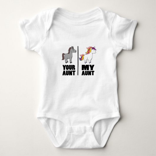 Niece Nephew Auntie Funny Horse Your Aunt My Aunt Romper (Voorkant)