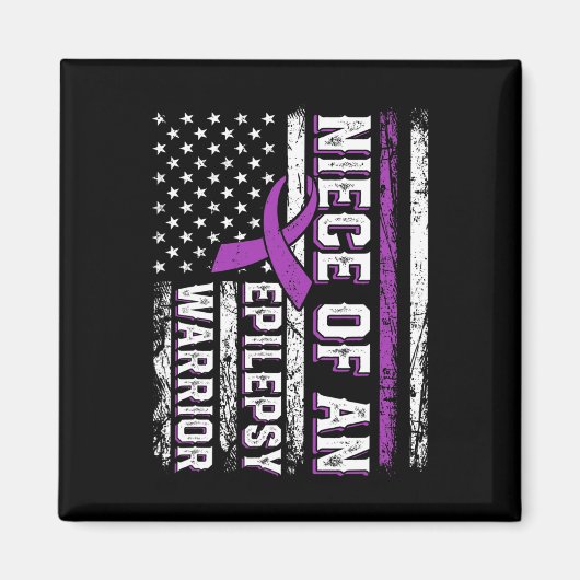 Niece of a Warrior Epilepsy Paars Ribbon Support Magneet (Voorkant)