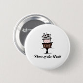 Niece of the Bride Cake Ronde Button 5,7 Cm (Voorkant /achterkant)
