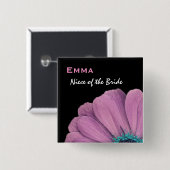 Niece of the Bride Pink Daisy Wedding Vierkante Button 5,1 Cm (Voorkant /achterkant)