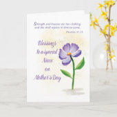 Niece on Moederdag Blessing Violet Flower Kaart (Gele Bloem)