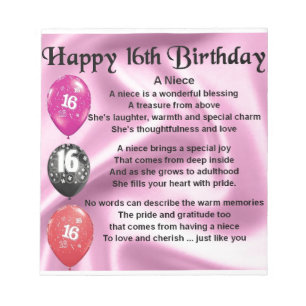 Niece Poem - 16th Birthday Notitieblok