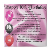 Niece Poem - 16th Birthday Tegeltje (Voorkant)