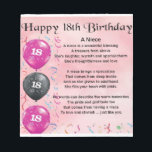 Niece Poem - 18th Birthday Notitieblok<br><div class="desc">Een groot cadeau voor een nichtje op haar 18e verjaardag</div>